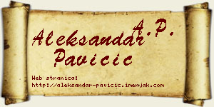 Aleksandar Pavičić vizit kartica